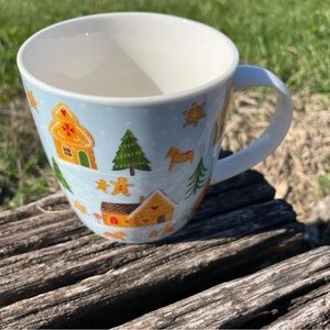 Lovely Milly Green British Designed Holiday Xmas Mug-Gingerbread Trees